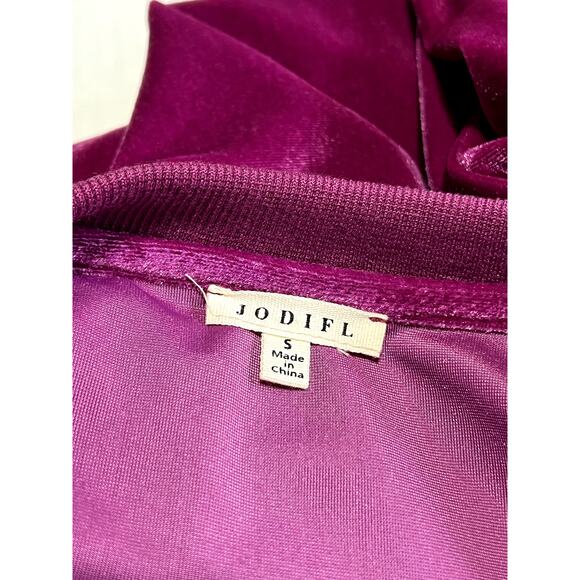 Jodifl A Special Place Velour Velvet Knit Pullover Women's Fuchsia Pink Small - Picture 6 of 11
